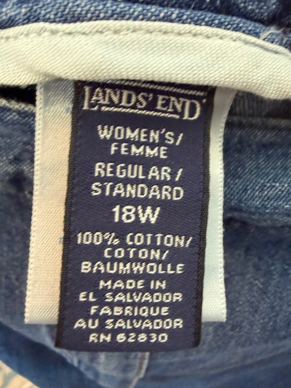 Land's End Denim Mid Length Skirt Jean Size 18W Vintage 90s Cottage Granny Y2K - Picture 6 of 7